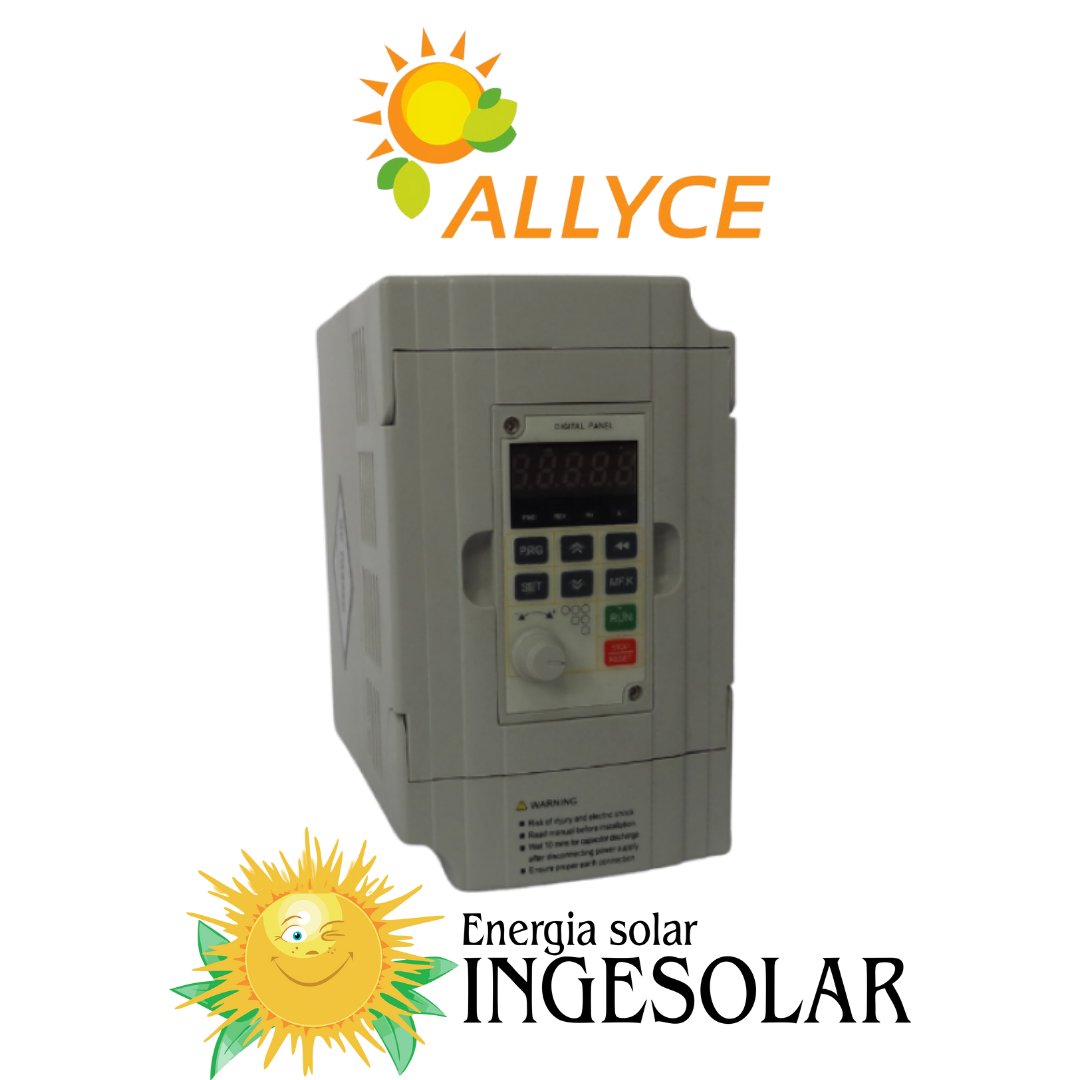 INVERSOR VARIADOR BOMBA 0.75KW BIFASICO 4A/220V/400VOC -ALLYCE-
