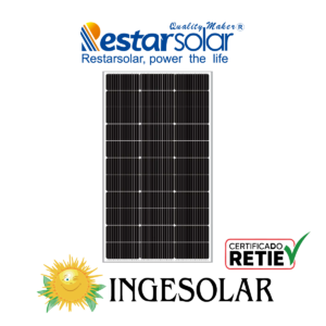 PANEL MONOCRISTALINO 100W Voc 21.4 / Isc 6.13 -RESTAR- 60 MESES DE GARANTIA