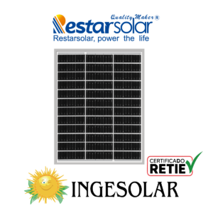 PANEL POLICRISTALINO 25W Voc 21.6 / Isc 1.23 -RESTAR- 60 MESES DE GARANTIA