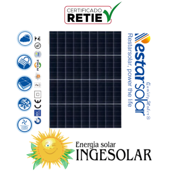 PANEL POLICRISTALINO 30W Voc 21.6 / Isc 1.84 -RESTAR- 60 MESES DE GARANTIA