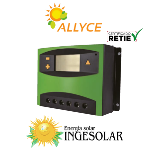 CONTROLADOR PWM CON DISPLAY 24/12V - 20A-50VOC -ALLYCE- 6 MESES DE GARANTIA