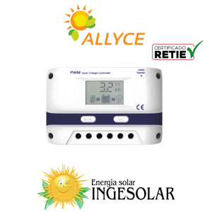 CONTROLADOR PWM CON DISPLAY 24/12V - 10A ECO-50VOC -ALLYCE- 6 MESES DE GARANTIA