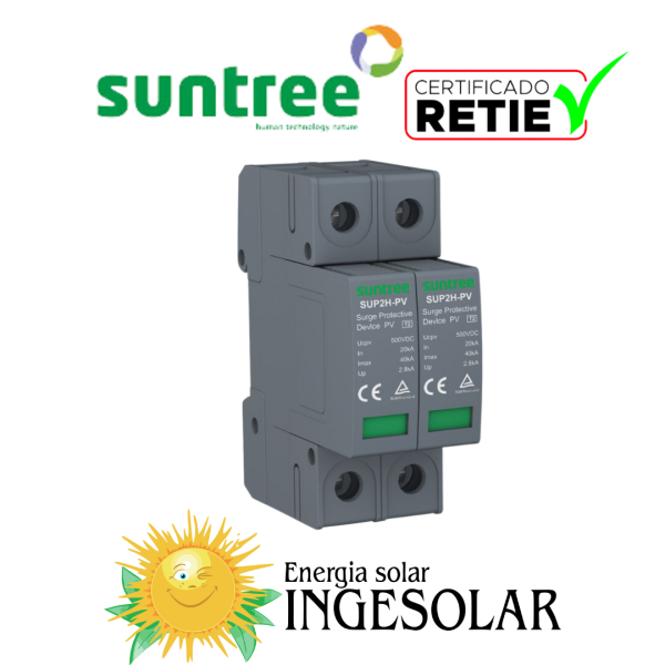 PROTECCION DESCARGADOR DE SOBREPOTENCIAL DPS -SUP2H-PV DC SPD DC600V 20~40KA -SUNTREE