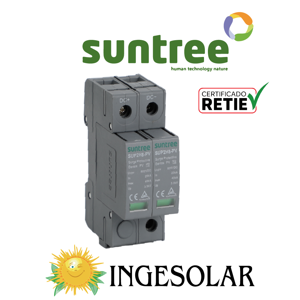 PROTECCION DESCARGADOR DE SOBREPOTENCIAL DPS -SUP2H8-PV DC SPD DC800V 20~40KA -SUNTREE