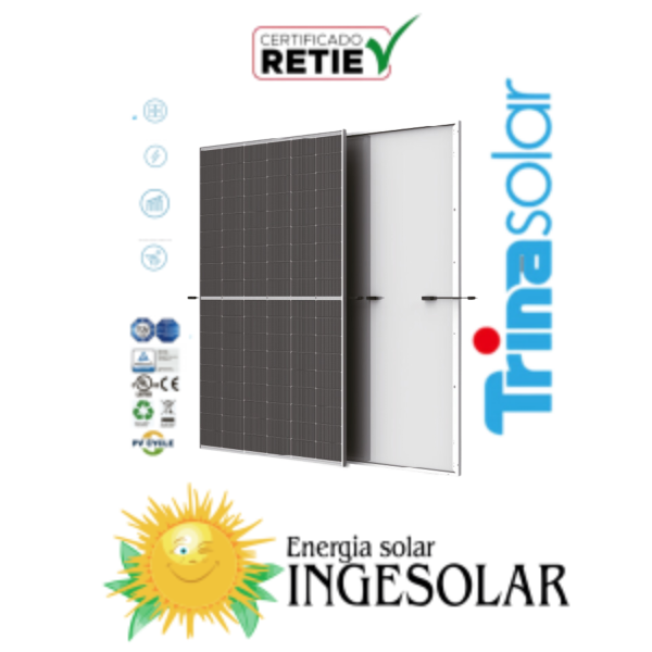 PANEL MONOCRISTALINO TIPO N 490W Voc 39.06 / Isc 15.80 - TRINA - 120 MESES DE GARANTIA