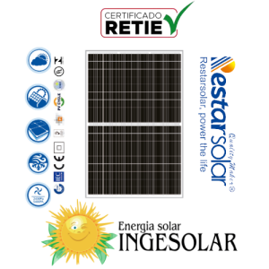 PANEL MONOCRISTALINO 410W Voc 37.32 / Isc 13.95 -RESTAR- 60 MESES DE GARANTIA