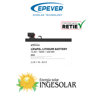 BATERIA LITIO 12.8V 50AH -4.000 CICLOS AL 80% DOD W:7kg -EPEVER 36 MESES DE GARANTIA