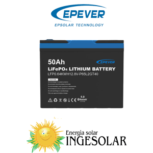 BATERIA LITIO 12.8V 50AH -4.000 CICLOS AL 80% DOD W:7kg -EPEVER 36 MESES DE GARANTIA