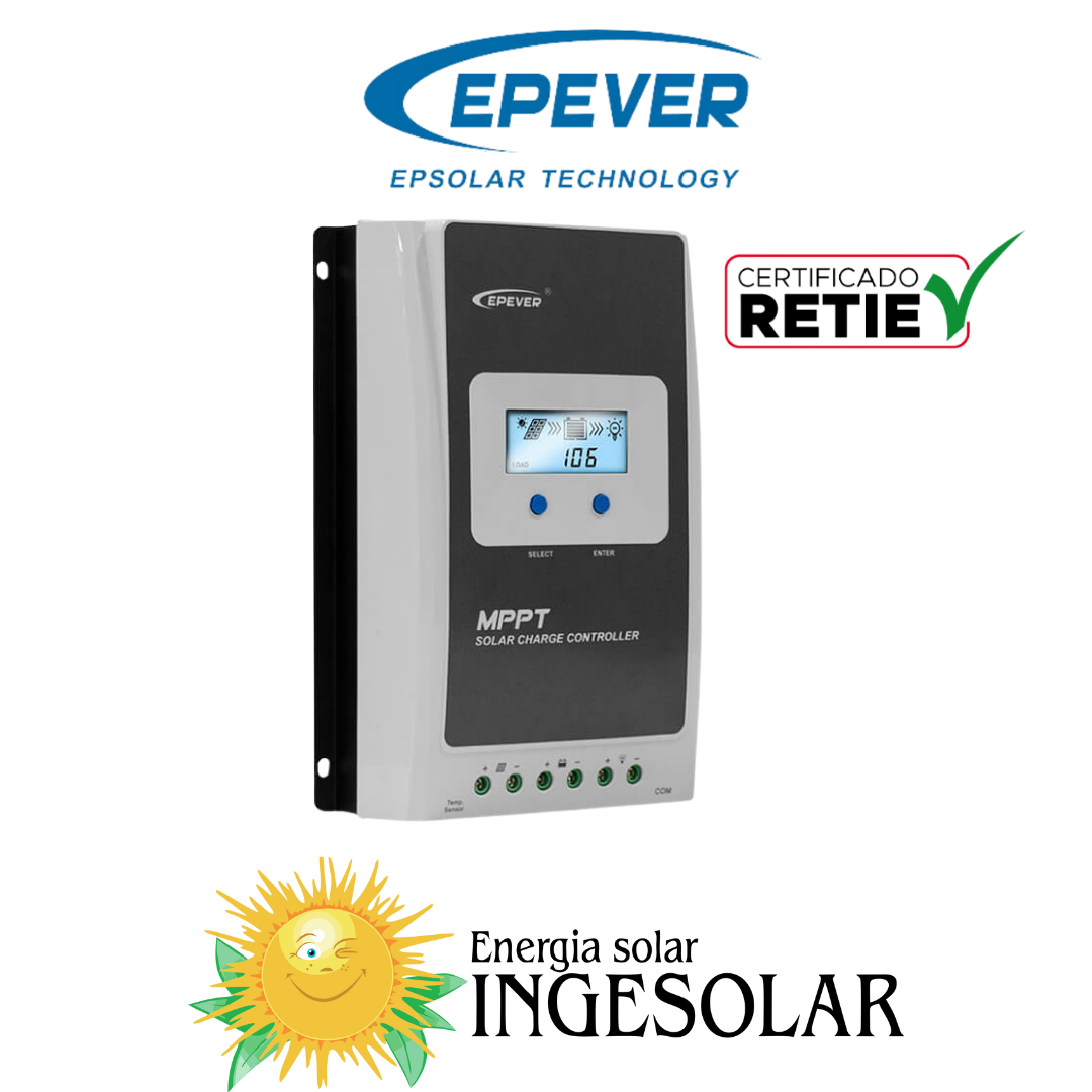 CONTROLADOR MPPT TRACER 5415AN 12/24V/48V -50A-150VOC -EPEVER 12 MESES DE GARANTIA