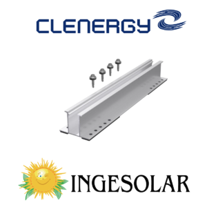 MINI RIEL 38CM EN MU CON TORNILLOS (ER-R-MC/380/H48/6/25)- PV ezRACK - CLENERGY  - 20 AÑOS DE GARANTIA