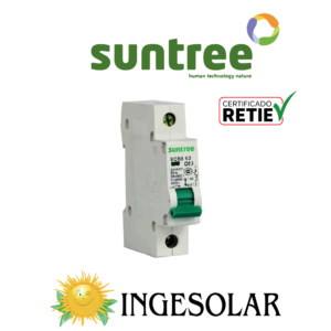 PROTECCION BREAKER AC MONOFASICO- SCB8-63 1P 50A 230VAC- SUNTREE