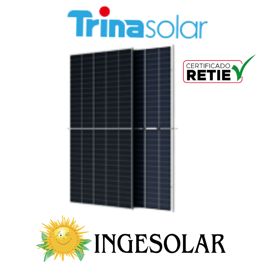PANEL BIFACIAL TIPO N 635W Voc 49.1 / Isc 16.44 -TRINA 120 MESES DE GARANTIA
