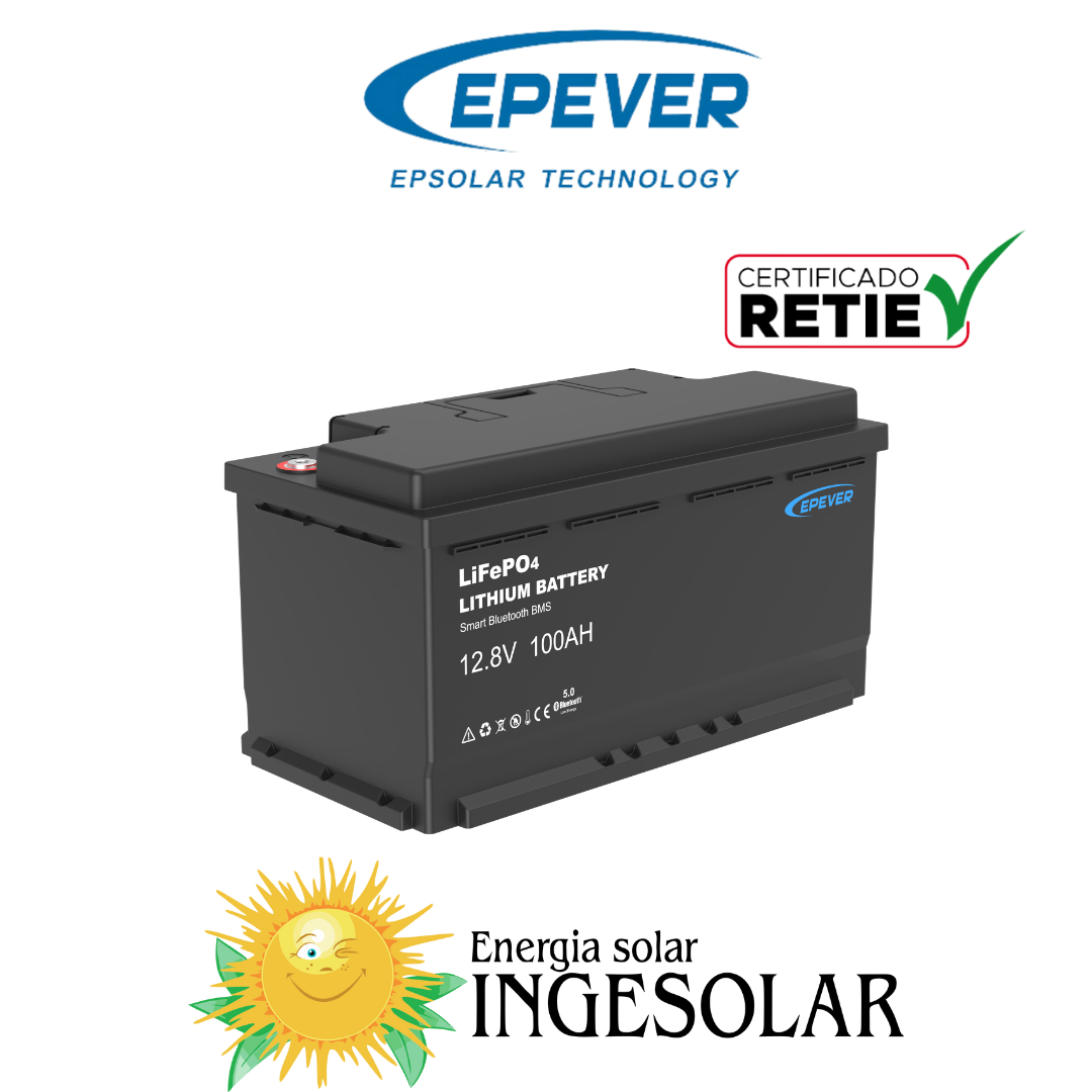 BATERIA LITIO LiA12100G 12.8V 100AH - 6.000 CICLOS AL 80% DOD W:11.1kg -PLASTICA-EPEVER 18 MESES DE GARANTIA ¡PROXIMAMENTE!