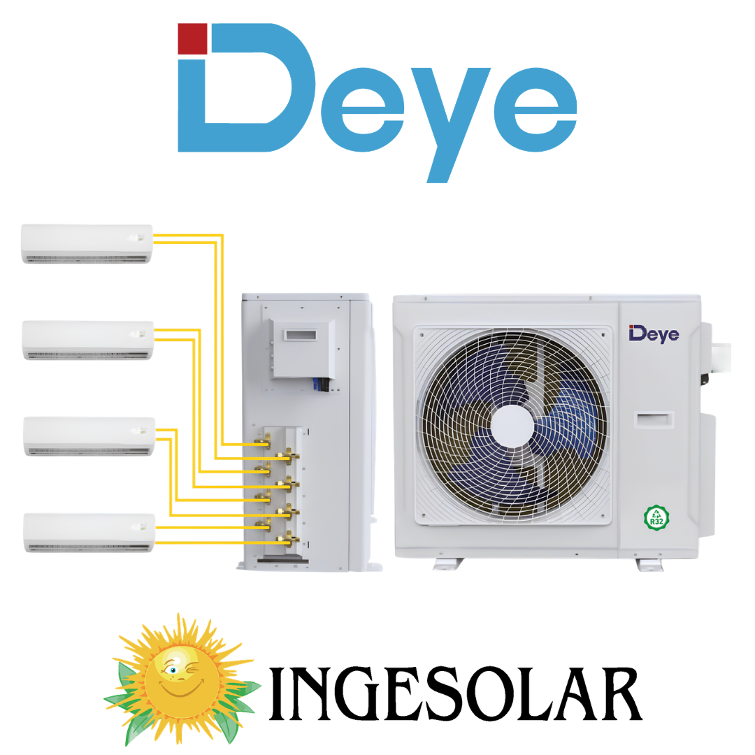 KIT AIRE ACONDICIONADO HIBRIDO 36KBTU -220VAC-ACDC -DEYE- 12 MESES DE GARANTIA